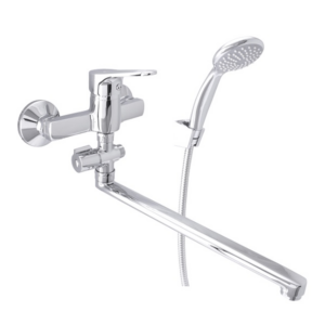 Смеситель для ванны Rubineta Luka 12 C настенный, хром + ручная лейка