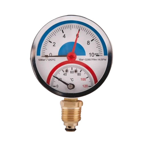 EA-EA24601 Термоманометр радиальный Euroaqua биметаллический 1/4" 4 бар 120°C