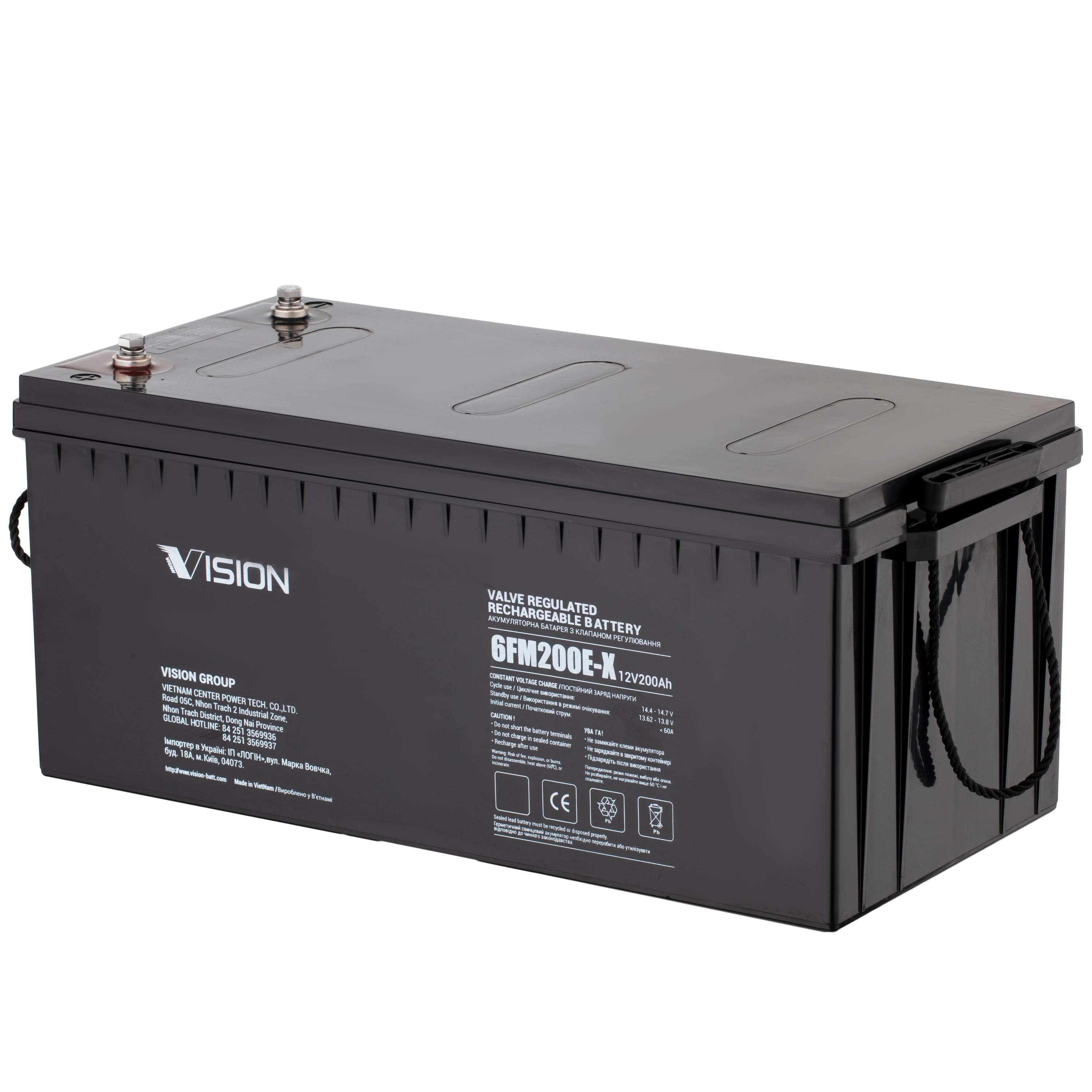 ERC-6FM200E-X Аккумулятор Vision FM 12V 200Ah мультигелевый