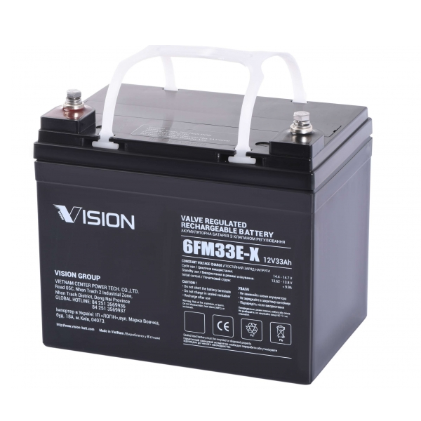 ERC-6FM33E-X Аккумулятор Vision FM 12V 33Ah мультигелевый