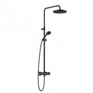 Душевая система Kludi Logo Neo Dual Shower System с термостатом, латунь, черный матовый (680823900)