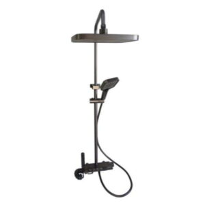 Душевая система MILLZ с изливом, алюминиевая, серый