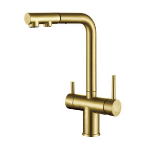 Смеситель для кухни Nett FWG-33 двухрычажный, золото матовое