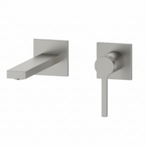 Смеситель для умывальника Nett QS-22 скрытого монтажа, нержавеющая сталь, никель матовый