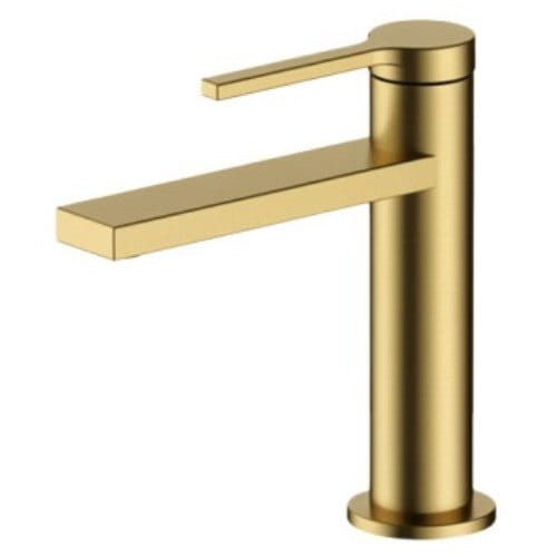 NET-081150 Смеситель для умывальника Nett VGr-22 однорычажный, нержавеющая сталь, золото матовое