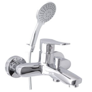 Смеситель для ванны Rubineta Nica 10 K настенный, хром + ручная лейка