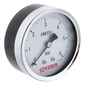 Манометр аксиальный Koer KM.611A 1/4" 6 бар 63мм (KR2901)