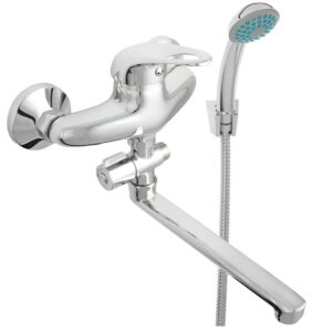 Смеситель для ванны Rubineta P 12 C Star настенный, хром + ручная лейка