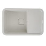 Гранітна мийка Valeso Cube 780х500 врізна, прямокутна, матова біла в точку