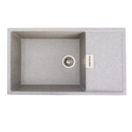 Гранітна мийка Valeso Diamond 860х500 врізна, прямокутна, матова сіра