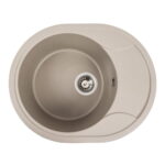 Гранітна мийка Valeso Onyx 580х470 врізна, овальна, матовий титан