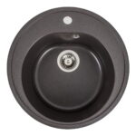 Гранітна мийка Valeso Luna 510х510 врізна, кругла, матова гренадін