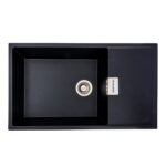 Гранітна мийка Valeso Diamond 860х500 врізна, прямокутна, матова чорна