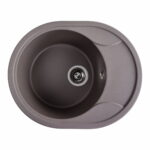 Гранітна мийка Valeso Onyx 580х470 врізна, овальна, матова дюна