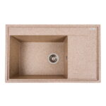 Гранітна мийка Valeso Azurit 790х500 врізна, прямокутна, матова карамель
