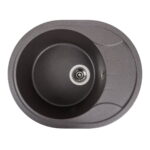 Гранітна мийка Valeso Onyx 580х470 врізна, овальна, матова гренадин