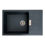 Гранітна мийка Valeso Roma 780х500 врізна, прямокутна, матовий антрацит