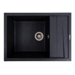 Гранітна мийка Valeso Cascada 700х500 врізна, прямокутна, матова карбон