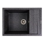 Гранітна мийка Valeso Cascada 700х500 врізна, прямокутна, матова графіт