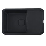 Гранітна мийка Valeso Cube 780х500 врізна, прямокутна, матова чорна металік