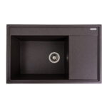 Гранітна мийка Valeso Azurit 790х500 врізна, прямокутна, матова гренадин