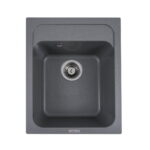 Гранітна мийка Valeso Korrado 400х500 врізна, прямокутна, матова сіра мусон