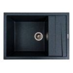 Гранітна мийка Valeso Cascada 700х500 врізна, прямокутна, матова антрацит