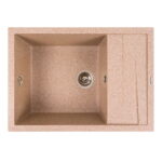 Гранітна мийка Valeso Cascada 700х500 врізна, прямокутна, матова карамель