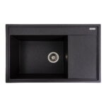 Гранітна мийка Valeso Azurit 790х500 врізна, прямокутна, матовий моріон