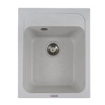 Гранітна мийка Valeso Korrado 400х500 врізна, прямокутна, матова біла в точку