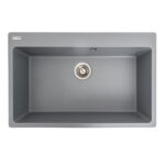 Гранітна мийка Valeso Bogema 780х500 врізна, прямокутна, матова сіра металік