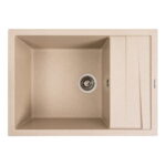 Гранітна мийка Valeso Cascada 700х500 врізна, прямокутна, матова сафарі