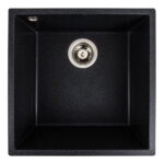 Гранітна мийка Valeso Ruba 440х440 врізна, квадратна, матова карбон