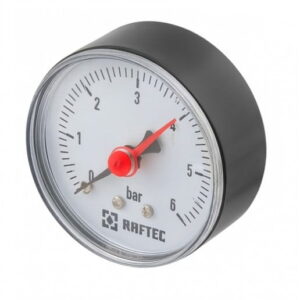 Манометр аксиальный Raftec 1/4" 6 бар 63мм