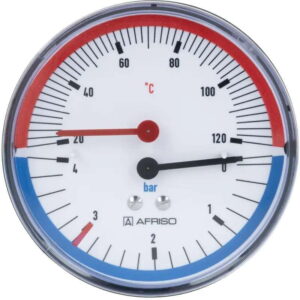 Термоманометр аксиальный Afriso биметаллический 1/4" 4 бар 120°C (63341)