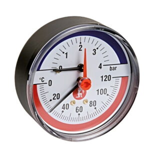 Термоманометр аксиальный Giamonini биметаллический 1/2" 4 бар 120°C (R226Y002)
