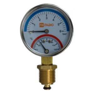 Термоманометр радиальный FADO биметаллический 1/2" 4 бар 120°C (TMV02)
