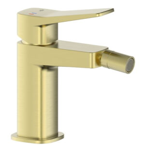Смеситель для биде KFA Armatura Malaga однорычажный, золото брашированное + донный клапан Click-Clack