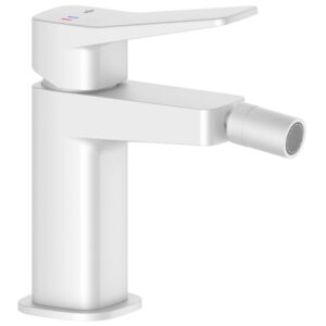 Смеситель для биде KFA Armatura Malaga однорычажный, белый + донный клапан Click-Clack
