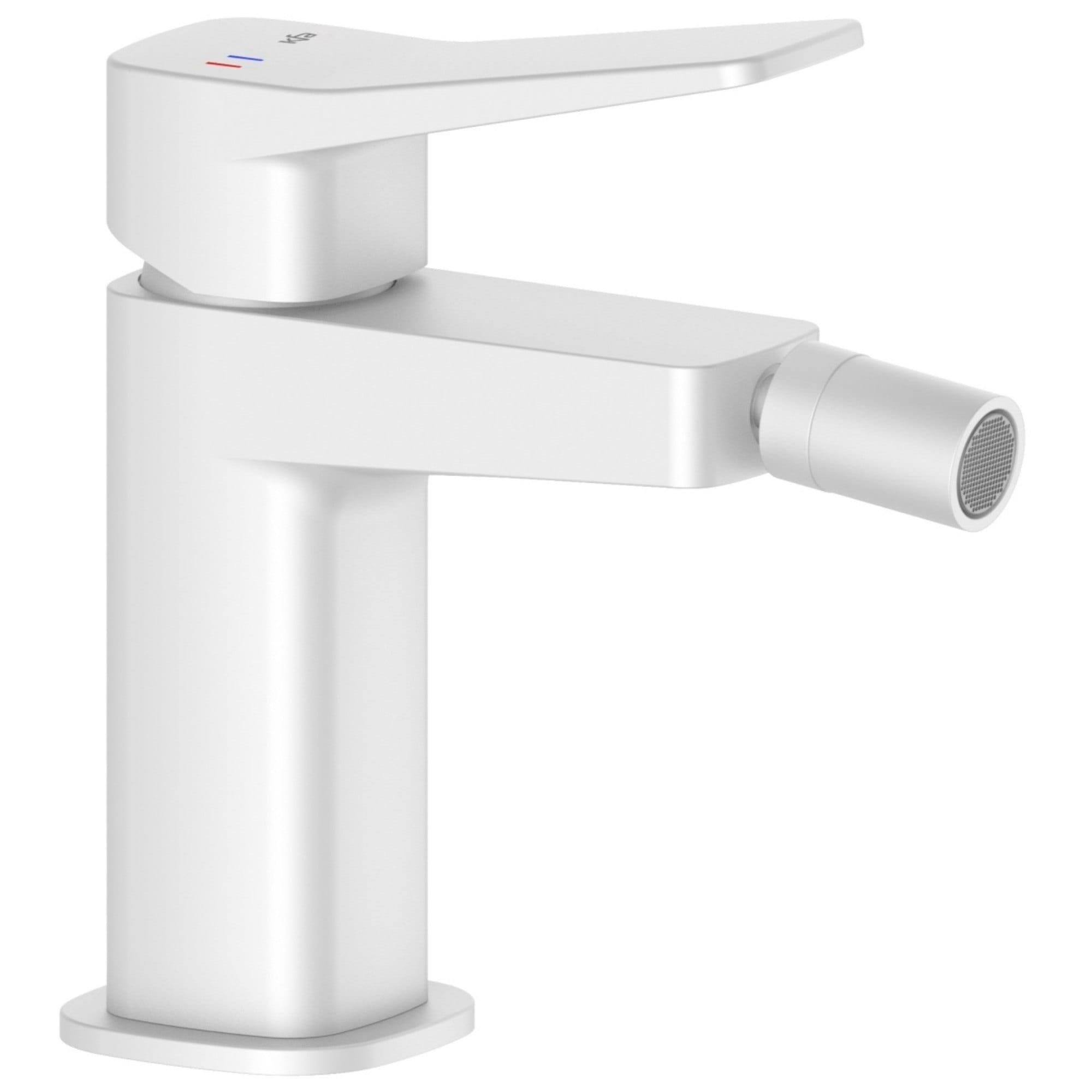 TP-4527-015-44 Смеситель для биде KFA Armatura Malaga однорычажный, белый + донный клапан Click-Clack