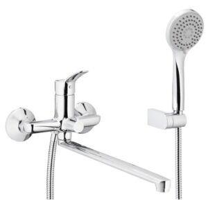 Смеситель для ванны KFA Armatura Morris настенный, хром + ручная лейка