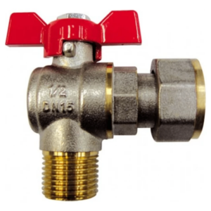 Шаровой кран с накидной гайкой Karro 1/2" ВН угловой, латунь (KR0034)