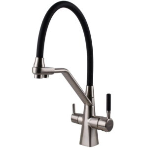 Смеситель для кухни Globus Lux GLLR-0700-L-08-01 двухрычажный, сатин/черный