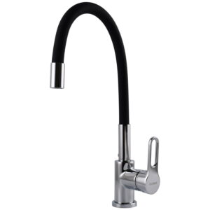 Смеситель для кухни Globus Lux Dolly GLD-0203LR-BL однорычажный, хром/черный