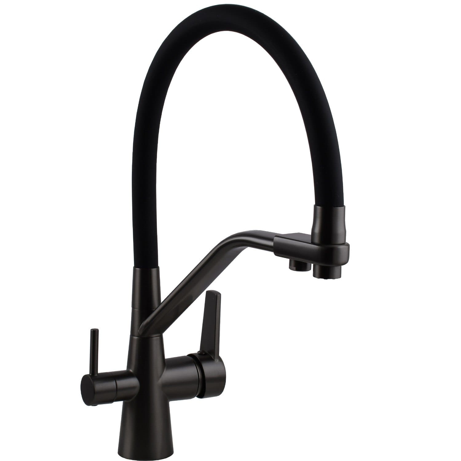 GSR-000031273 Смеситель для кухни Globus Lux GLLR-0801-L-11-01 двухрычажный, черный/графит