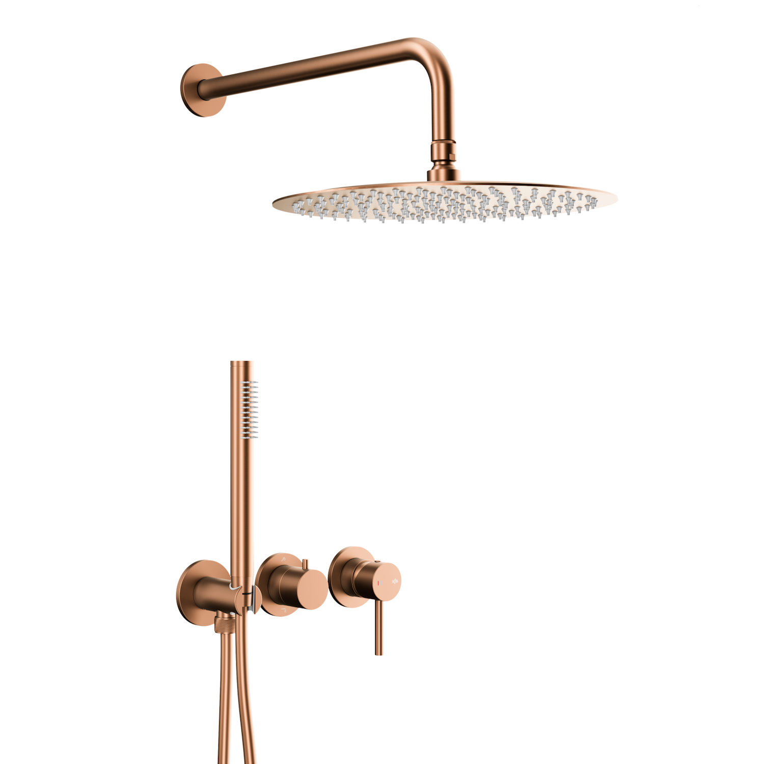 MOZA_BRUSHED_ROSE_GOLD_vstroennyy_dushevoy_nabor_s_3_otverstnym_2_funktsional_nym_smesitelem Душевая система KFA Armatura Moza