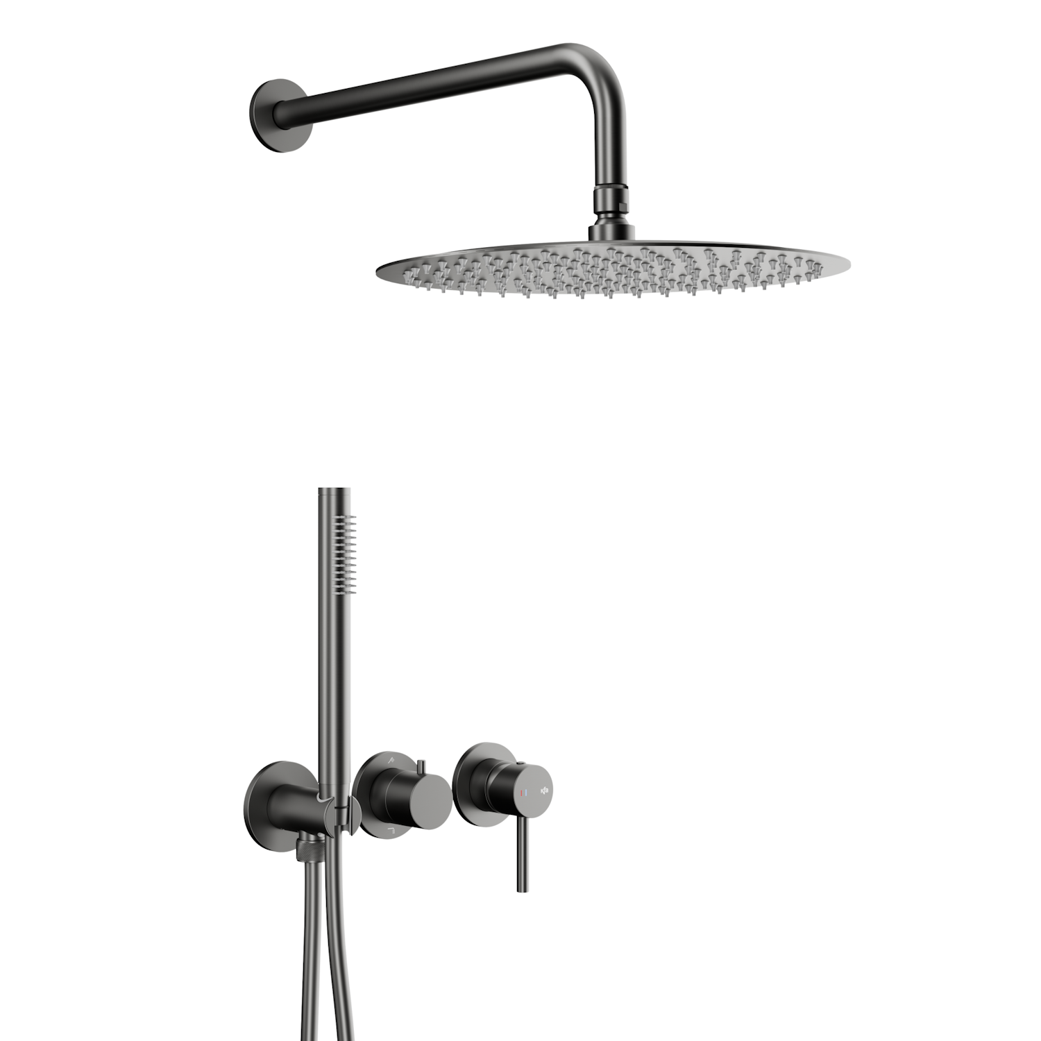 MOZA_GUN_METAL_GREY_vstroennyy_dushevoy_nabor_s_3_otverstnym_2_funktsional_nym_smesitelem Душевая система KFA Armatura Moza