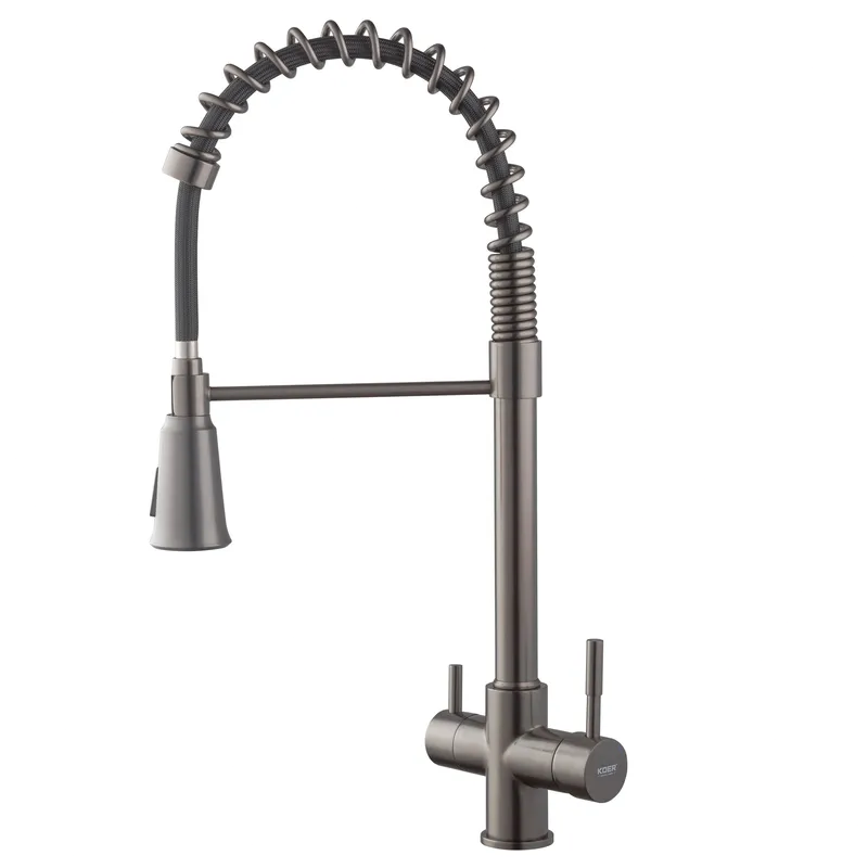 OL-KR5016_1 Смеситель для кухни Koer KB-72025-07 однорычажный, графит (KR5016)