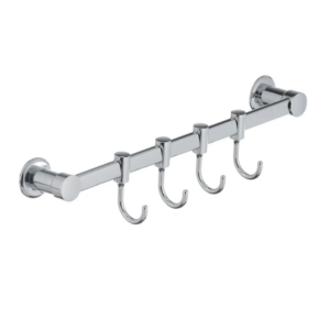 Планка с 4-мя крючками Zerix LR205-4 подвижная, хром (LL1418)