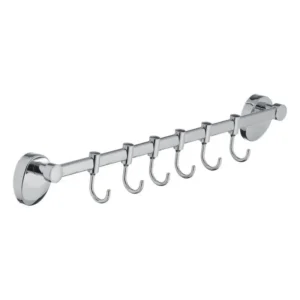 Планка с крючками Zerix LR3315-6 металл, хром (6 шт.) (LL1449)